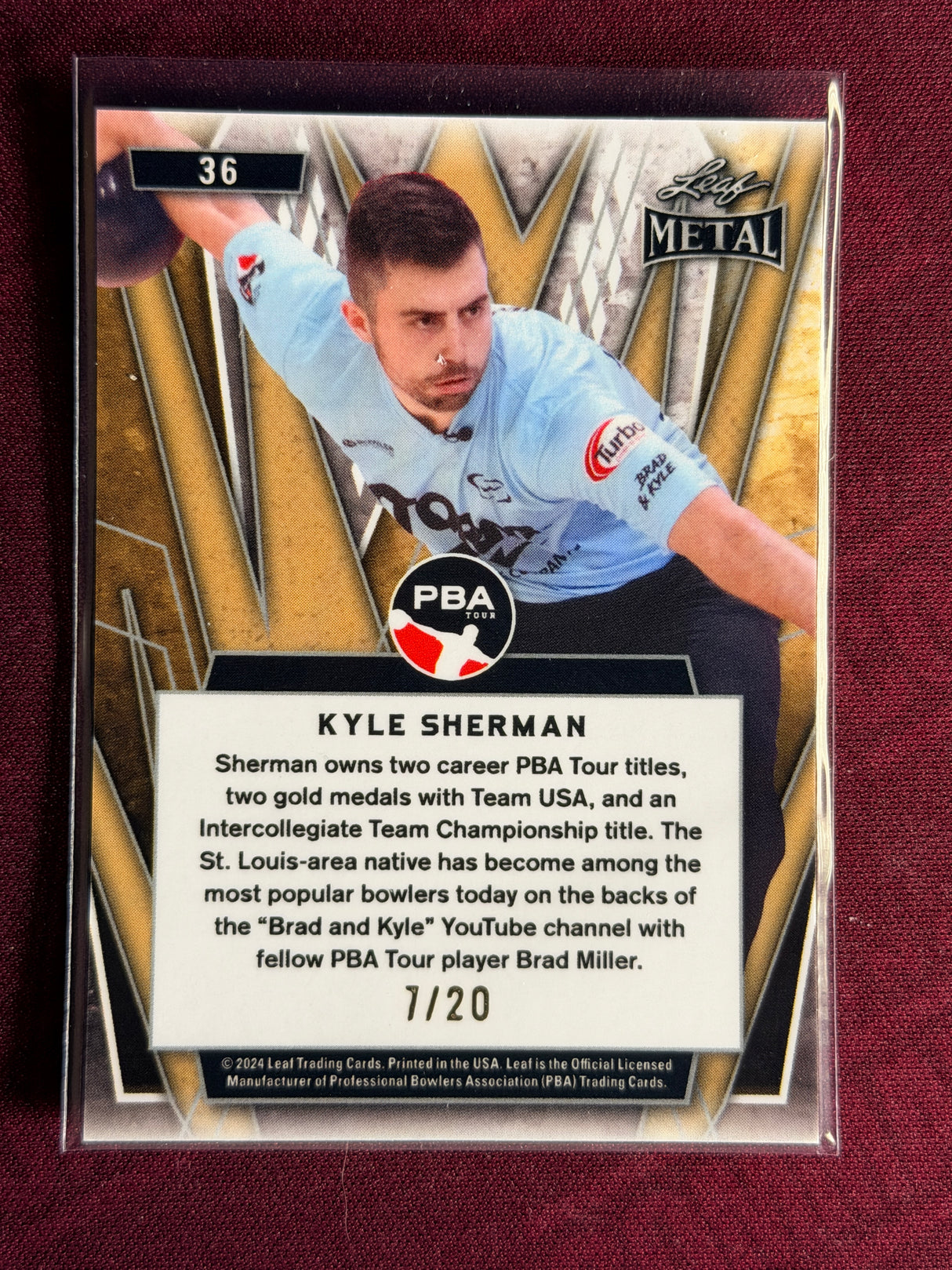 2024 Leaf Metal PBA Kyle Sherman Purple 7/20