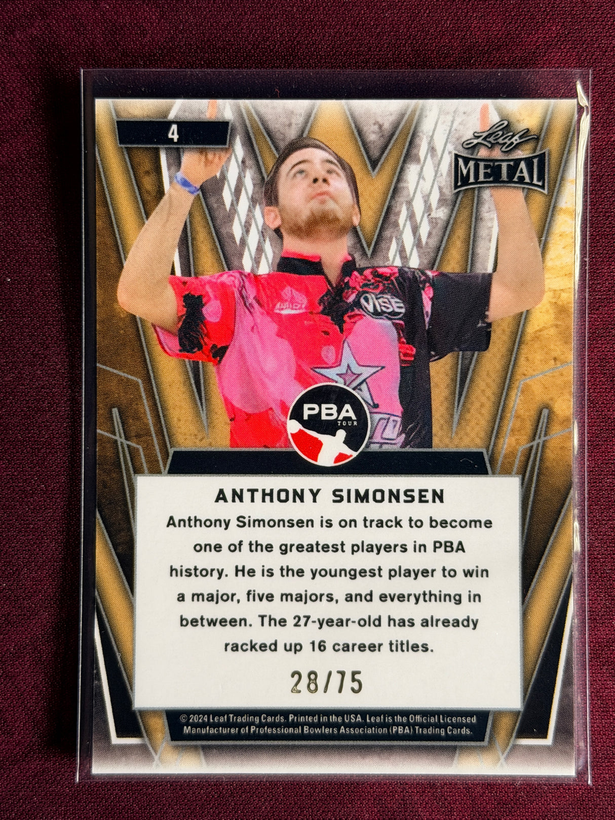2024 Leaf Metal PBA Anthony Simonsen 28/75