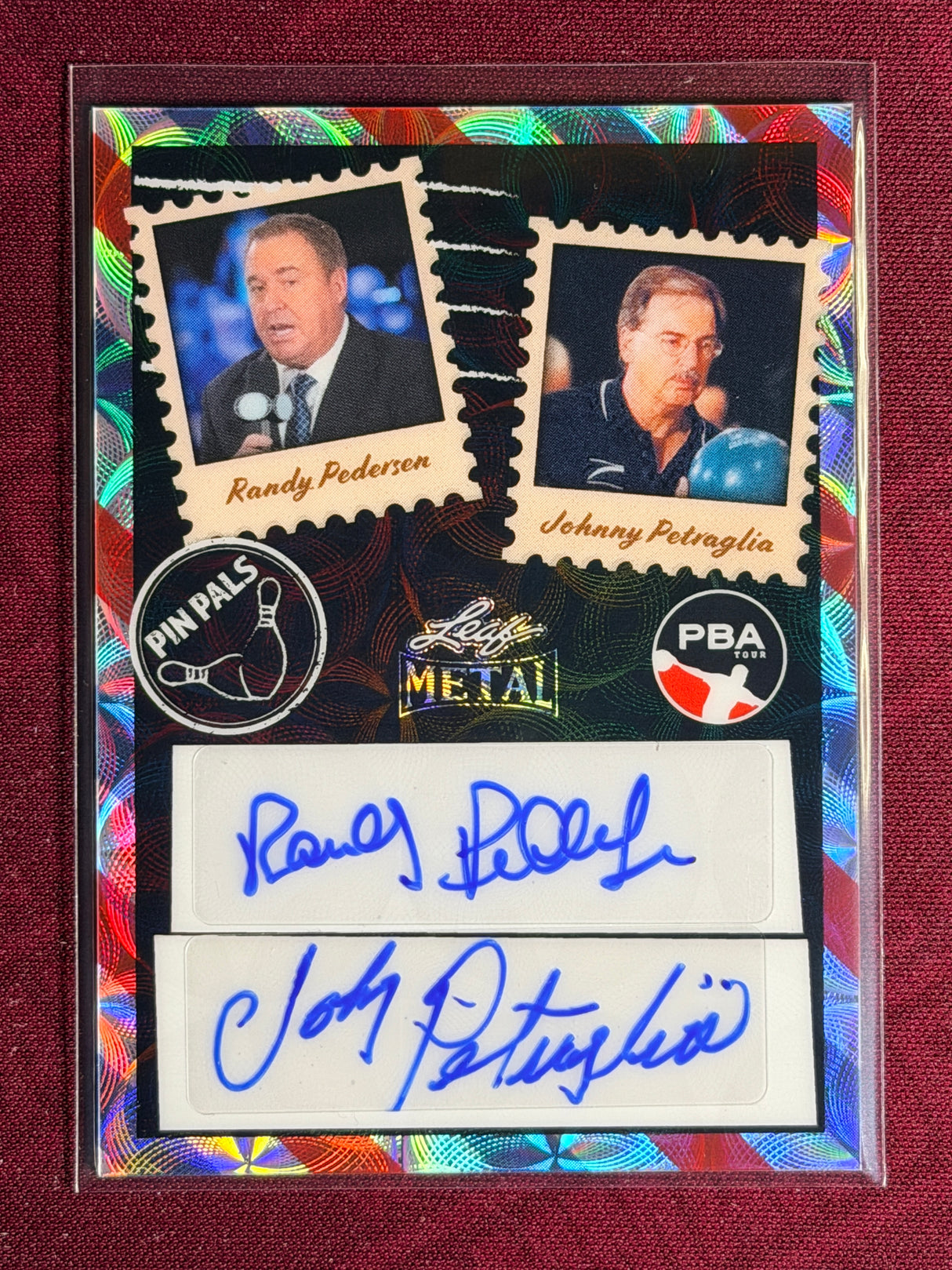 2024 Leaf Metal PBA Pin Pals Randy Pedersen & Johnny Petraglia Dual Auto 4/5