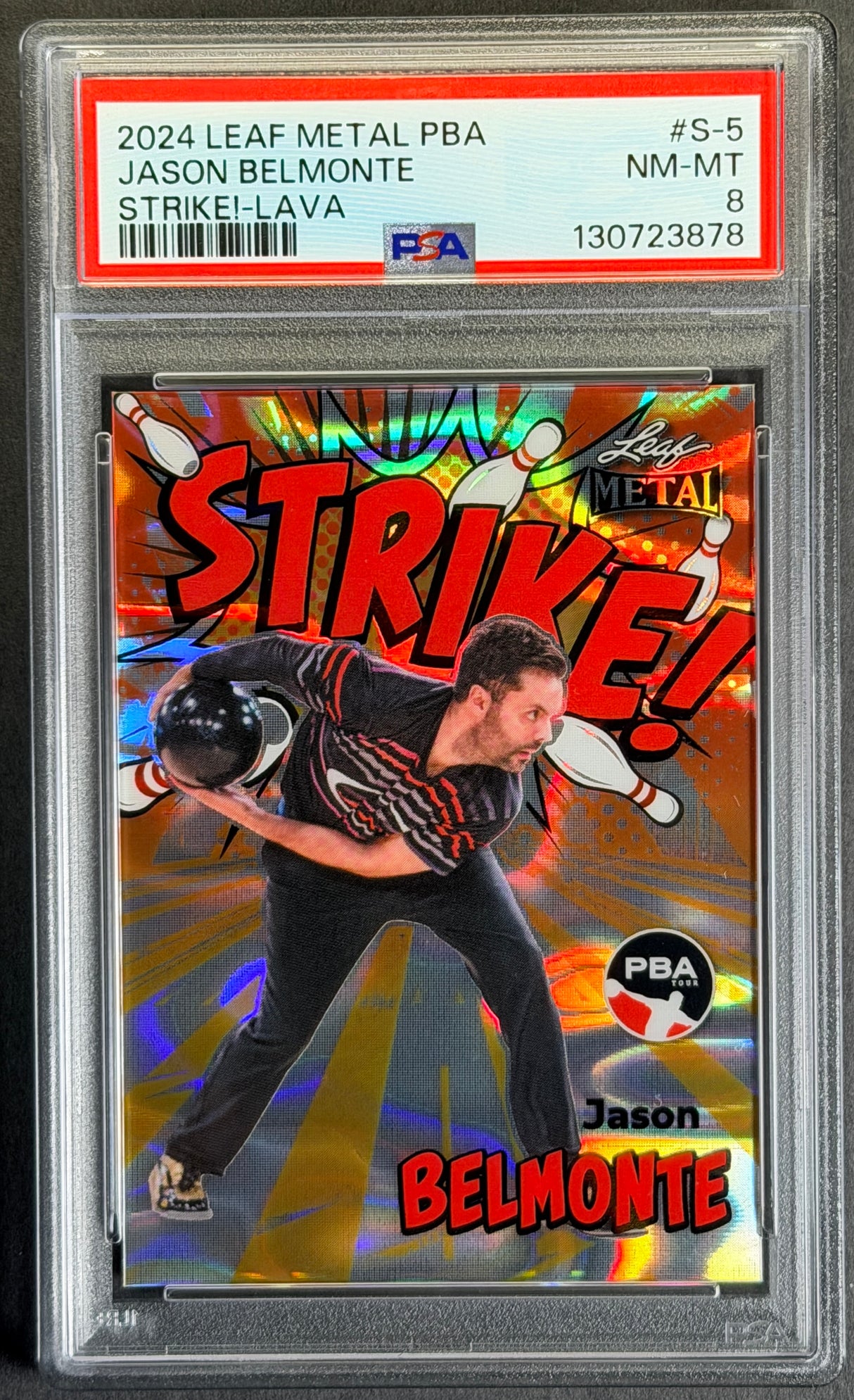 2024 Leaf Metal PBA Jason Belmonte Strike Lava Case Hit SSP PSA 8 - POP 1
