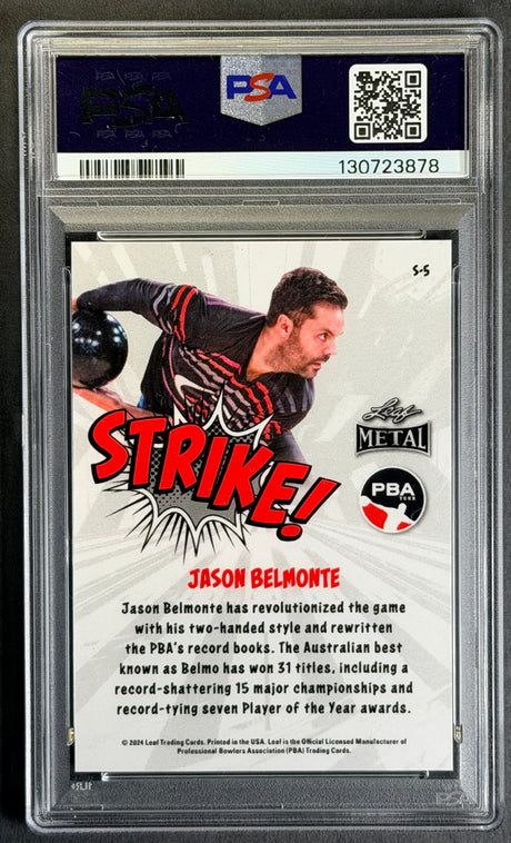2024 Leaf Metal PBA Jason Belmonte Strike Lava Case Hit SSP PSA 8 - POP 1