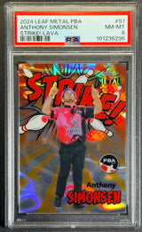 2024 Leaf Metal PBA Anthony Simonsen Strike Lava Case Hit SSP PSA 8 - POP 2