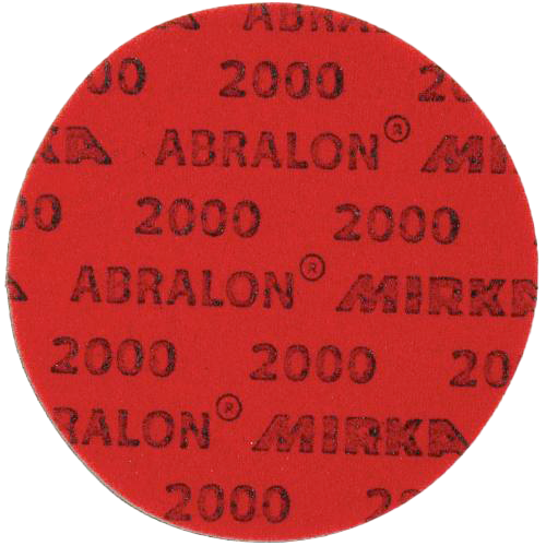 KR Abralon 2000 Grit Abralon Pad * Grit goes from lowest (Most Abrasive) to highest (Least Abrasive) * Sold Individually * Used wet or dry The industry standard in ball surface maintenance creates a consistent and reliable finish, lasting 5X longer than sandpaper.  Abralon sanding pads use silicon carbide particles that are precision sifted to a consistent grain size, then bonded evenly to a sixinch round fabric face for the most even scratch pattern available.