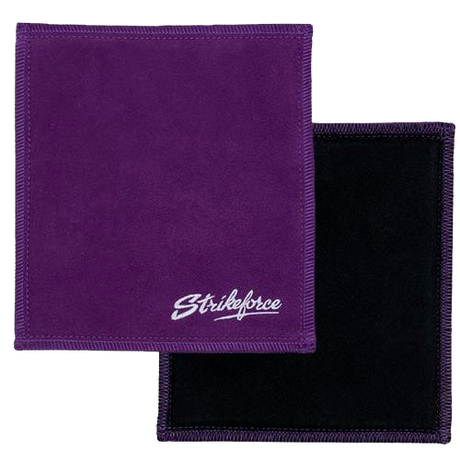 KR Strikeforce Shammy Leather Pad Purple/Black * 8" x 7.5" * Highly effective oil removing pad * High density leather on both sides * Restores tacky feel for better ball performance