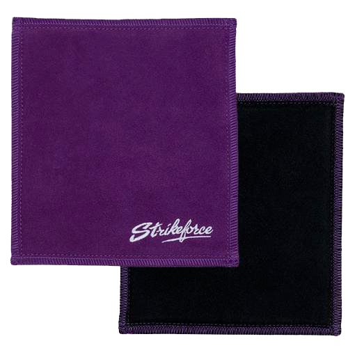 KR Strikeforce Shammy Leather Pad Purple/Black * 8" x 7.5" * Highly effective oil removing pad * High density leather on both sides * Restores tacky feel for better ball performance