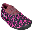 KR Strikeforce Flexx Shoe Cover Pink Ribbons  * Dura Flexx Ultra Stretch material for easy on, easy off * Defends bowling shoes from offensive elements, inside and outside of the bowling center * Waterproof soles * Easily slips over bowling shoes * Sold in pairs * One size fits most