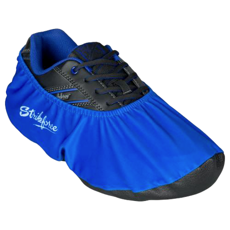 KR Strikeforce Flexx Shoe Cover Royal  * Dura Flexx Ultra Stretch material for easy on, easy off * Defends bowling shoes from offensive elements, inside and outside of the bowling center * Waterproof soles * Easily slips over bowling shoes * Sold in pairs * One size fits most