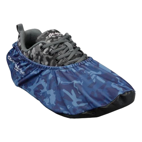 KR Strikeforce Flexx Shoe Cover Navy Camo * Dura Flexx Ultra Stretch material for easy on, easy off * Defends bowling shoes from offensive elements, inside and outside of the bowling center * Waterproof soles * Easily slips over bowling shoes * Sold in pairs * One size fits most