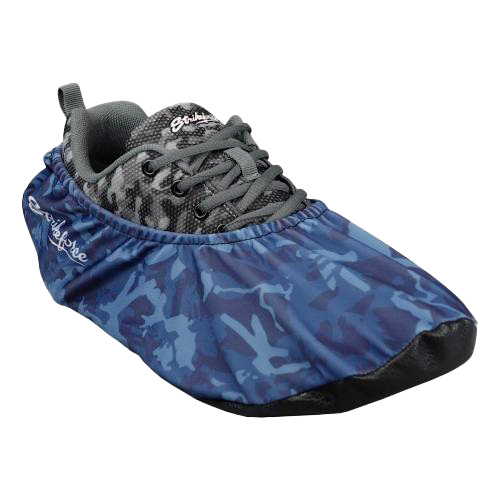 KR Strikeforce Flexx Shoe Cover Navy Camo * Dura Flexx Ultra Stretch material for easy on, easy off * Defends bowling shoes from offensive elements, inside and outside of the bowling center * Waterproof soles * Easily slips over bowling shoes * Sold in pairs * One size fits most