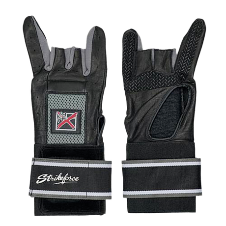KR Strikeforce Pro Force Positioner Bowling Glove * The glove that combines support and comfort with durability and style * Padded steel backhand support system for consistent wrist position during release * Heavy-duty gripping compound to increase contact with ball for added control * Supple top-grade leather for durability * Spandex finger gussets and back stretch for perfect fit and breathability * 3.5" elastic hook and loop wristband closure