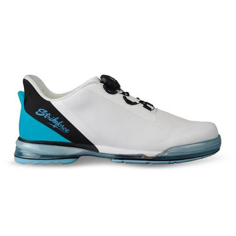 KR Strikeforce TPC Hype Unisex Bowling Shoes White/Black/Sky * High Quality Microfiber Upper with TPU molded heel stabilizer for added stability and enhanced fit * Freelock Dial Lacing System * Thermal Polyurethane (TPU) outsole that is light and extremely flexible * Padded Lycra lining for added comfort * Biomechanically contoured for the perfect fit and performance