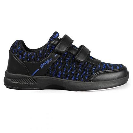 KR Strikeforce Youth Flyer Mesh Lite Black/Royal Velcro Bowling Shoes The Flyer by KR Strikeforce is a basic universal soled shoe (meaning it has slide soles on both the right and left shoes). It is simple yet stylish and is made with a engineered mesh upper so it is comfortable.