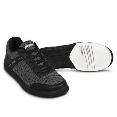 KR Strikeforce Youth Flyer Mesh Black/Steel Bowling Shoes The Flyer by KR Strikeforce is a basic universal soled shoe (meaning it has slide soles on both the right and left shoes). It is simple yet stylish and is made with a engineered mesh upper so it is comfortable.