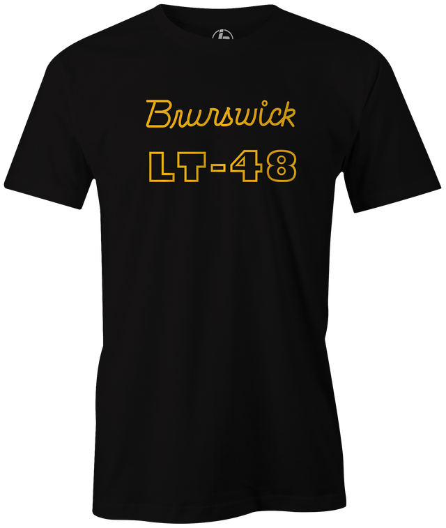 Over the years the Brunswick brand has delivered so much to bowlers all over the world. Their experience has led to many amazing products. Pick up the Brunswick Bowling LT-48 Tee today. Retro Brunswick bowling league shirts on sale discounted gifts for bowlers. Bowling party apparel. Original bowling tees. throwback