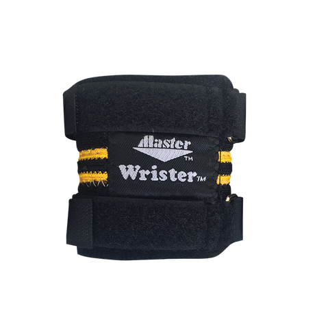 Master Bowling Wrister Wrist Support Yellow Flexible support keeps wrist therapeutically warm. Our Wrister will keep you bowling longer and stronger! Specify a color in the comment section and we will make every effort to accommodate you..  Complete flexible support for bowling activity. Constructed of quality closed-cell neoprene. Wrap-around Velcro® straps adjust for exact tension. Includes flexible insert for additional support.