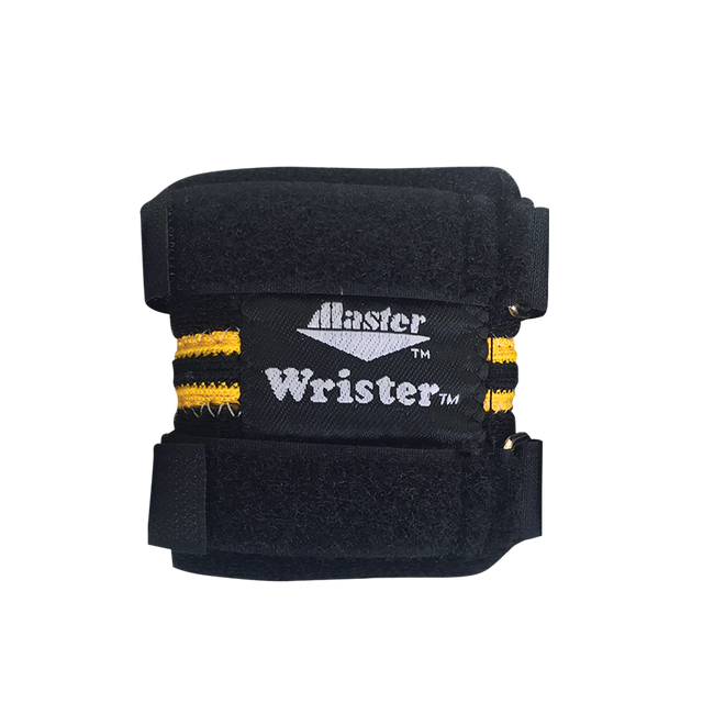 Master Bowling Wrister Wrist Support Yellow Flexible support keeps wrist therapeutically warm. Our Wrister will keep you bowling longer and stronger! Specify a color in the comment section and we will make every effort to accommodate you..  Complete flexible support for bowling activity. Constructed of quality closed-cell neoprene. Wrap-around Velcro® straps adjust for exact tension. Includes flexible insert for additional support.