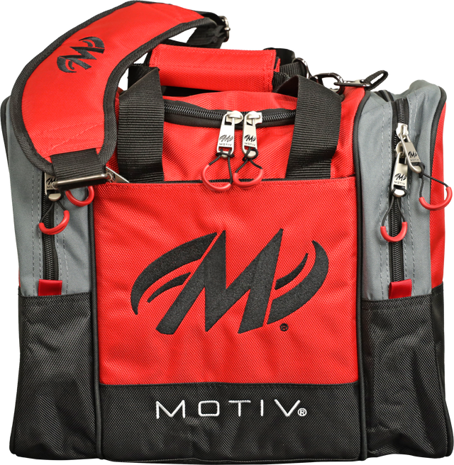 Motiv Shock 1 Ball Single Tote Fire Red Bowling Bag suitcase league tournament play sale discount coupon online pba tour