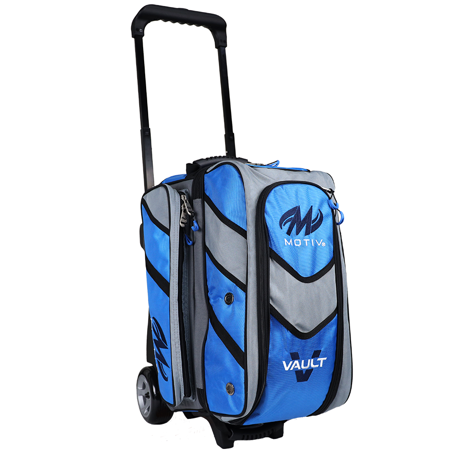 Motiv Vault 2 Ball Double Roller Cobalt Blue Bowling Bag suitcase league tournament play sale discount coupon online pba tour