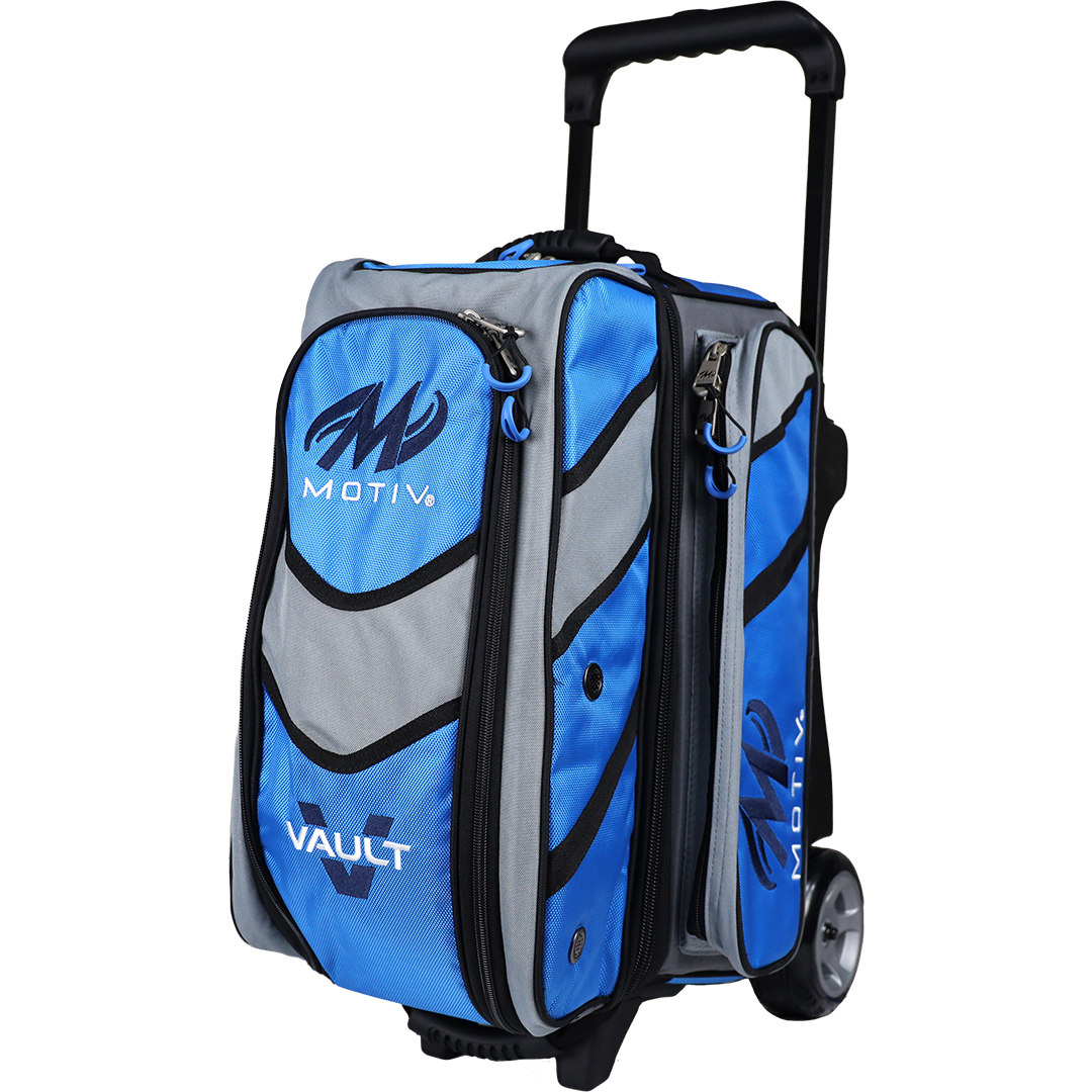 Motiv Vault 2 Ball Double Roller Cobalt Blue Bowling Bag suitcase league tournament play sale discount coupon online pba tour
