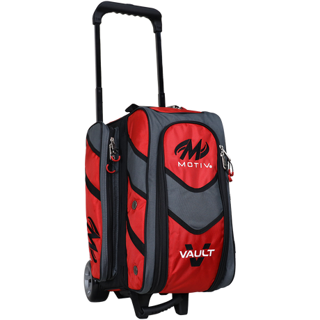 Motiv Vault 2 Ball Double Roller Fire Red Bowling Bag suitcase league tournament play sale discount coupon online pba tour