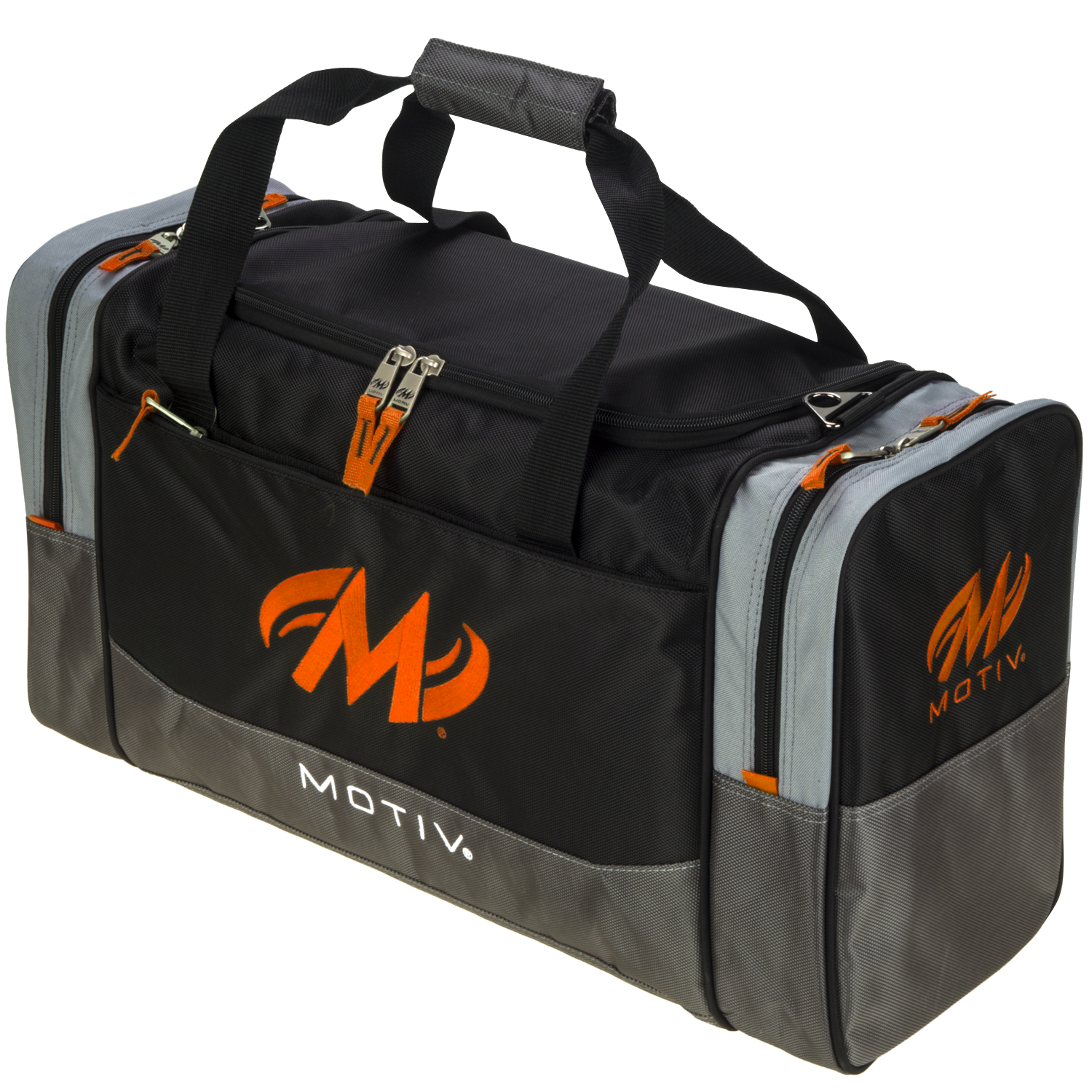 Motiv Shock 2 Ball Double Tote Black Orange Bowling Bag Inside