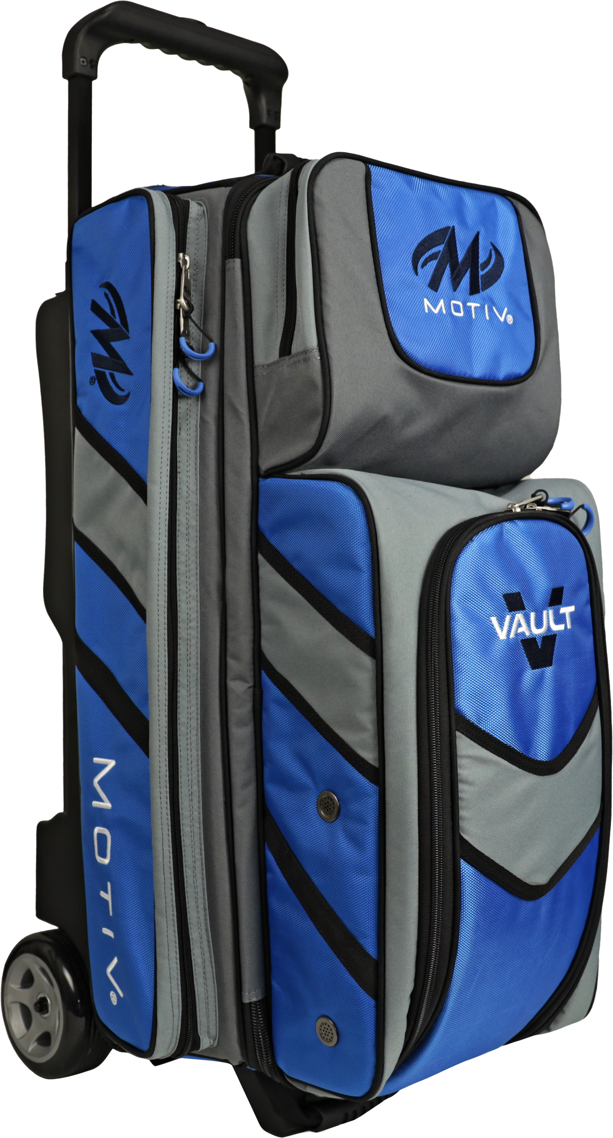 Motiv Vault 3 Ball Triple Roller Cobalt Blue Bowling Bag suitcase league tournament play sale discount coupon online pba tour