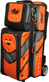 Motiv Vault 3 Ball Triple Roller Tangerine Bowling Bag suitcase league tournament play sale discount coupon online pba tour