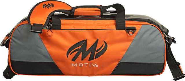 Motiv Ballistix 3 Ball Triple Tote Tangerine Bowling Bag suitcase league tournament play sale discount coupon online pba tour