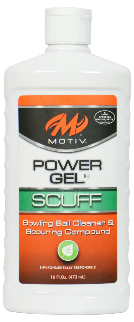 Motiv Power Gel Scuff When used on bowling balls with a polished finish, Power Gel® Scuff will increase surface friction and improve hooking power.