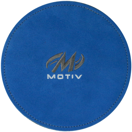 Motiv Disk Shammy Blue Premium leather construction. Highly absorbent shammy removes oil to maximize ball performance. 6" Disk design is easier to hold. Packaged in a zip-lock bag. Hand wash and air dry. inside bowling sale shammy towel for bowlers tournament league