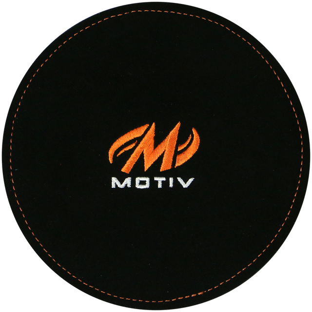 Motiv Disk Shammy Black Premium leather construction. Highly absorbent shammy removes oil to maximize ball performance. 6" Disk design is easier to hold. Packaged in a zip-lock bag. Hand wash and air dry. inside bowling sale shammy towel for bowlers tournament league