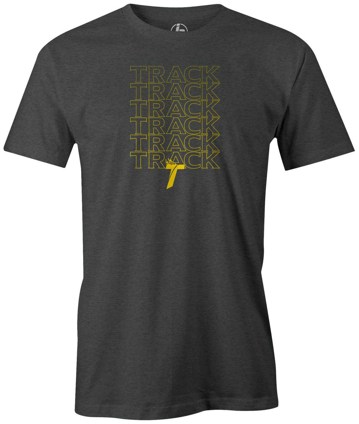 Track Stacked! Hit the lanes in this awesome Track t-shirt and show everyone that you are a part of the team!  Tshirt, tee, tee-shirt, tee shirt, Pro shop. League bowling team shirt. PBA. PWBA. USBC. Junior Gold. Youth bowling. Tournament t-shirt. Men's. Bowling Ball