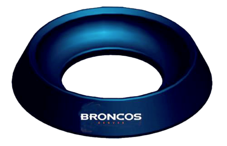 NFL Denver Broncos Ball Cup * Plastic cup holds the ball securely * Navy with NFL Denver Broncos team logo * Great display item * Useful for extra bowling ball when bowling leagues or tournaments