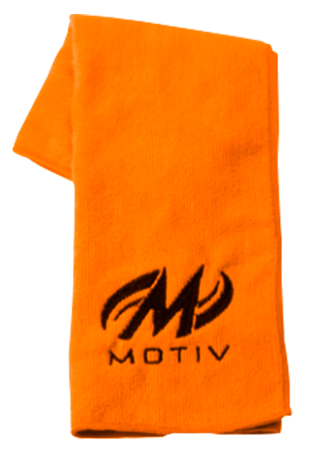 Motiv Classic Orange Microfiber Towel. Up to 7 times more absorbent than standard towels  Embroidered MOTIV™ logo 16” x 16”