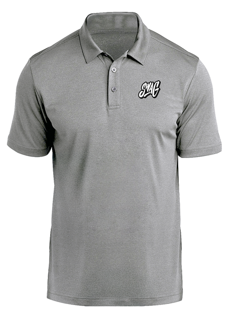 swag-prime-polo-black-heather bowl bowling shirt league tournament bowler shirt