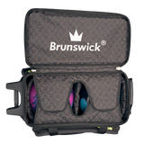 brunswick 2 ball roller charger bowling bag travel suitcase league tournament play sale discount coupon online pba tour quest black