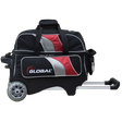 900 Global 2 Ball Roller Deluxe Bowling Bag Black/Red/Silver suitcase league tournament play sale discount coupon online pba tour