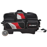 900 Global Deluxe 3 Ball Roller Bowling Bag Black/Red/Silver suitcase league tournament play sale discount coupon online pba tour