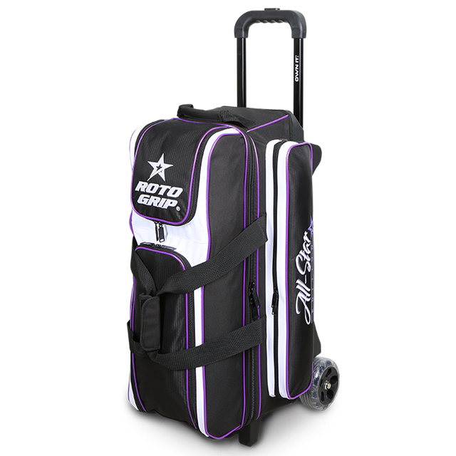 Roto Grip All Star Edition 3 Ball Triple Roller Black/White/Purple Bowling Bag suitcase league tournament play sale discount coupon online pba tour