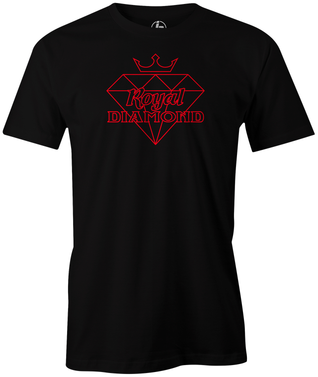 Royal Diamond by Swag Bowling. Swag Bowling Classic Logo T-shirt. This shirt is perfect for bowling practice, leagues or weekend tournaments. Men's T-Shirt, bowling ball, tee, tee shirt, tee-shirt, t shirt, t-shirt, tees, league, tournament shirt, PBA, PWBA, USBC. 