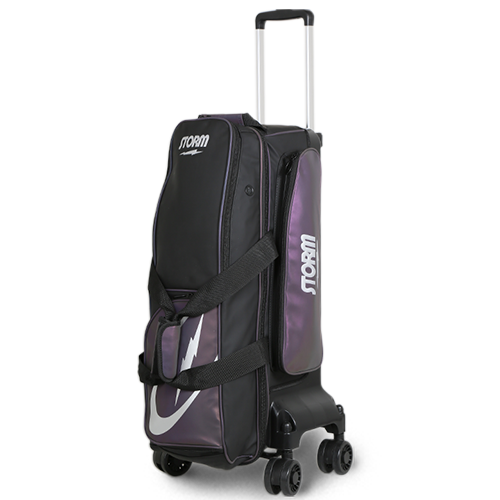 Storm Rolling Thunder Signature 3 Ball Roller (4-Wheel Edition) Black/Opal Bowling Bag suitcase league tournament play sale discount coupon online pba tour