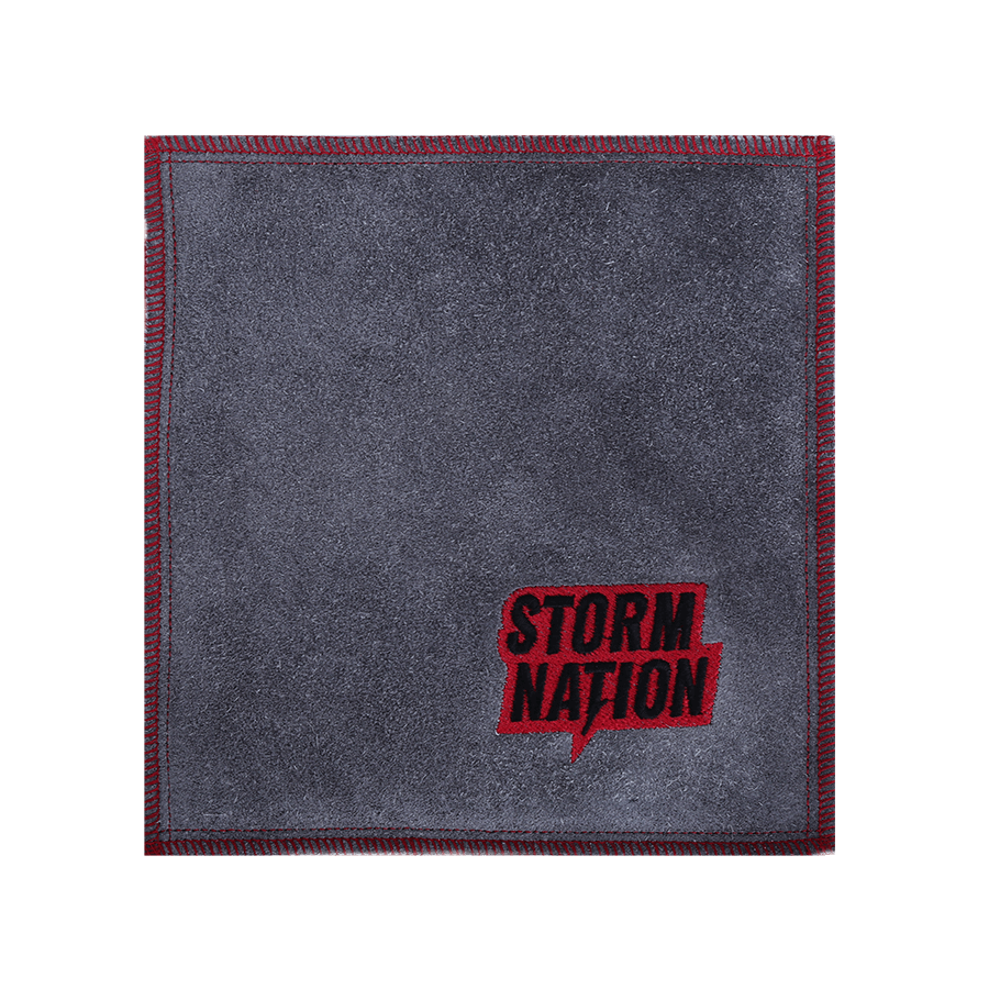 Storm Bowling 'Storm Nation' Shammy - Green/Grey Leather Oil Removing Pad For Bowling Balls