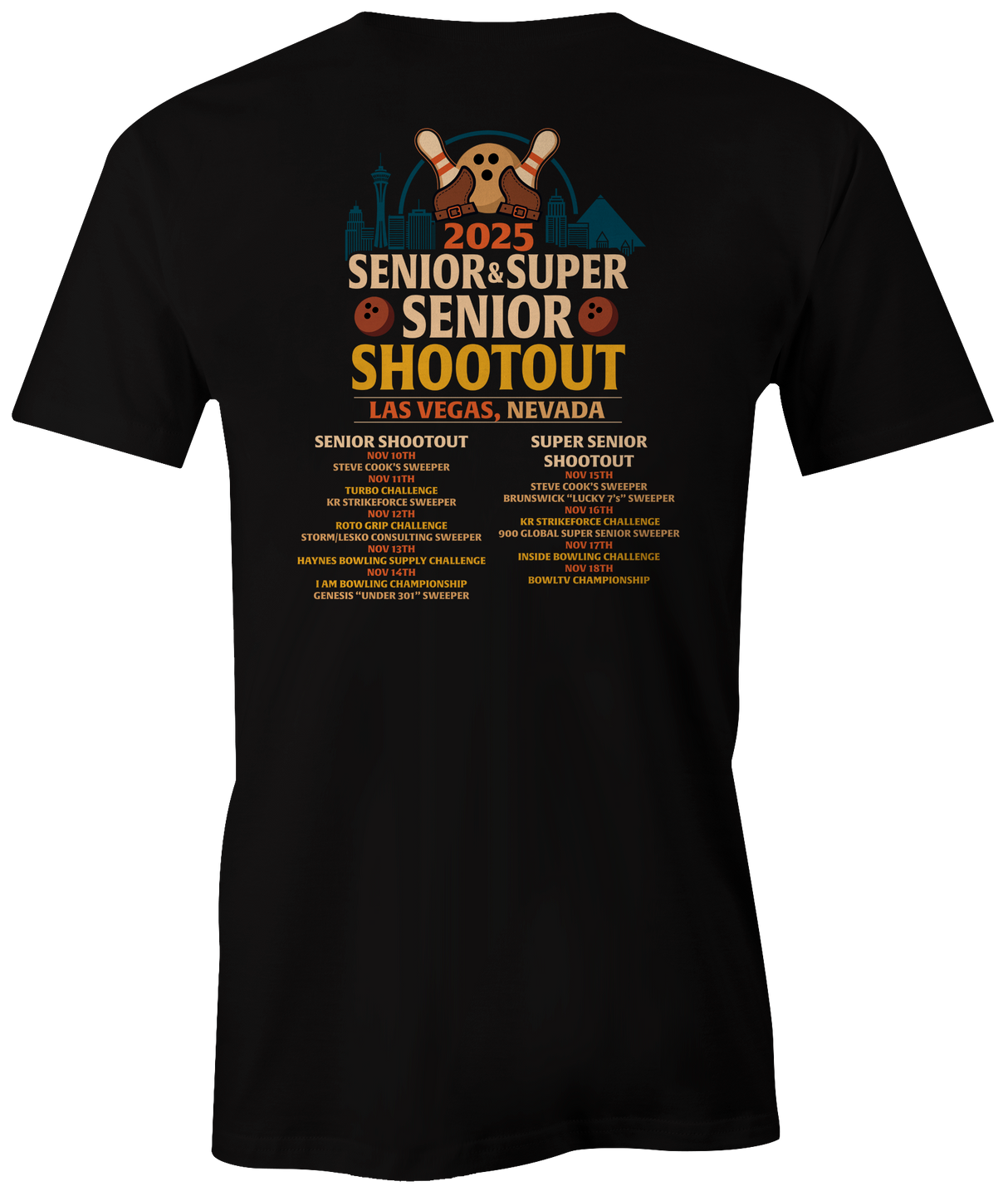 2025 Senior/Super Senior Shootout Tournament T-Shirt