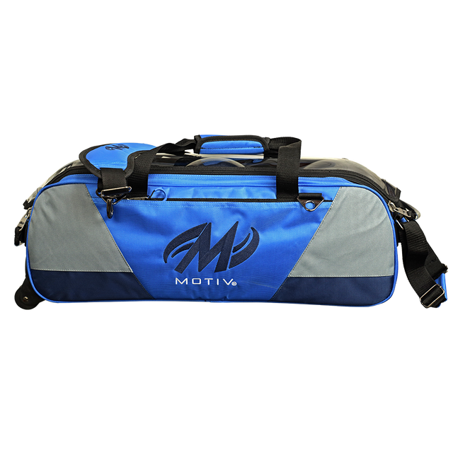 Motiv Ballistix 3 Ball Triple Tote Cobalt Blue Bowling Bag suitcase league tournament play sale discount coupon online pba tour