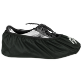 Motiv Resistance Shoe Cover Wear resistance shoe covers when you are off the lanes to guard against spilled beverages, rain, melting snow, and other moisture on bowling center floors.  Highly elastic deseign makes them incredibly easy to slip on and off. Durable construction and comfortable fit. Silver MOTIV logos on the toe and sole. One pair of black shoe covers are in each package. Available in 3 sizes - Small, Medium, and Large.
