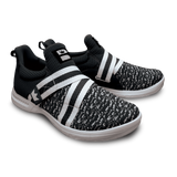 Brunswick Slingshot Black/White Bowling Shoes * Athletic performance knit * Easy to slip on * No lace fastening system * Extra-light molded EVA outsole * Raised rubber heel for a controlled slide * Pure slide microfiber slide soles on both sides * Superior slide immediately *  * 