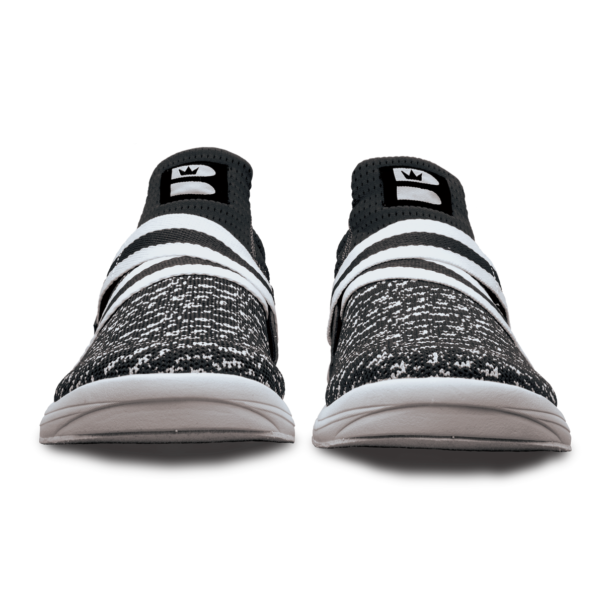 Brunswick Slingshot Black/White Bowling Shoes * Athletic performance knit * Easy to slip on * No lace fastening system * Extra-light molded EVA outsole * Raised rubber heel for a controlled slide * Pure slide microfiber slide soles on both sides * Superior slide immediately *  * 