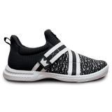 Brunswick Slingshot Black/White Bowling Shoes * Athletic performance knit * Easy to slip on * No lace fastening system * Extra-light molded EVA outsole * Raised rubber heel for a controlled slide * Pure slide microfiber slide soles on both sides * Superior slide immediately *  * 