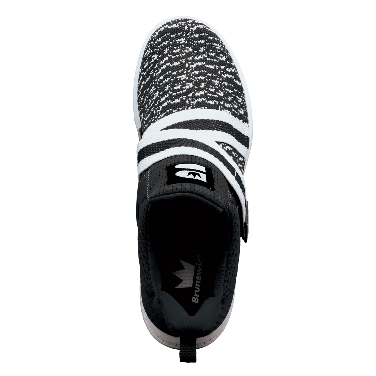 Brunswick Slingshot Black/White Bowling Shoes * Athletic performance knit * Easy to slip on * No lace fastening system * Extra-light molded EVA outsole * Raised rubber heel for a controlled slide * Pure slide microfiber slide soles on both sides * Superior slide immediately *  * 