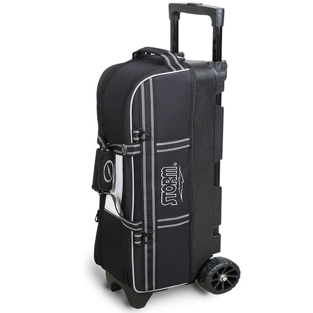Storm 3 Ball In-Line Triple Roller Black Bowling Bag suitcase league tournament play sale discount coupon online pba tour
